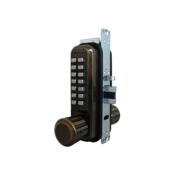 Mechanical Keyless Narrow Stile Passage Knob Lock Double Combination Antique Brass